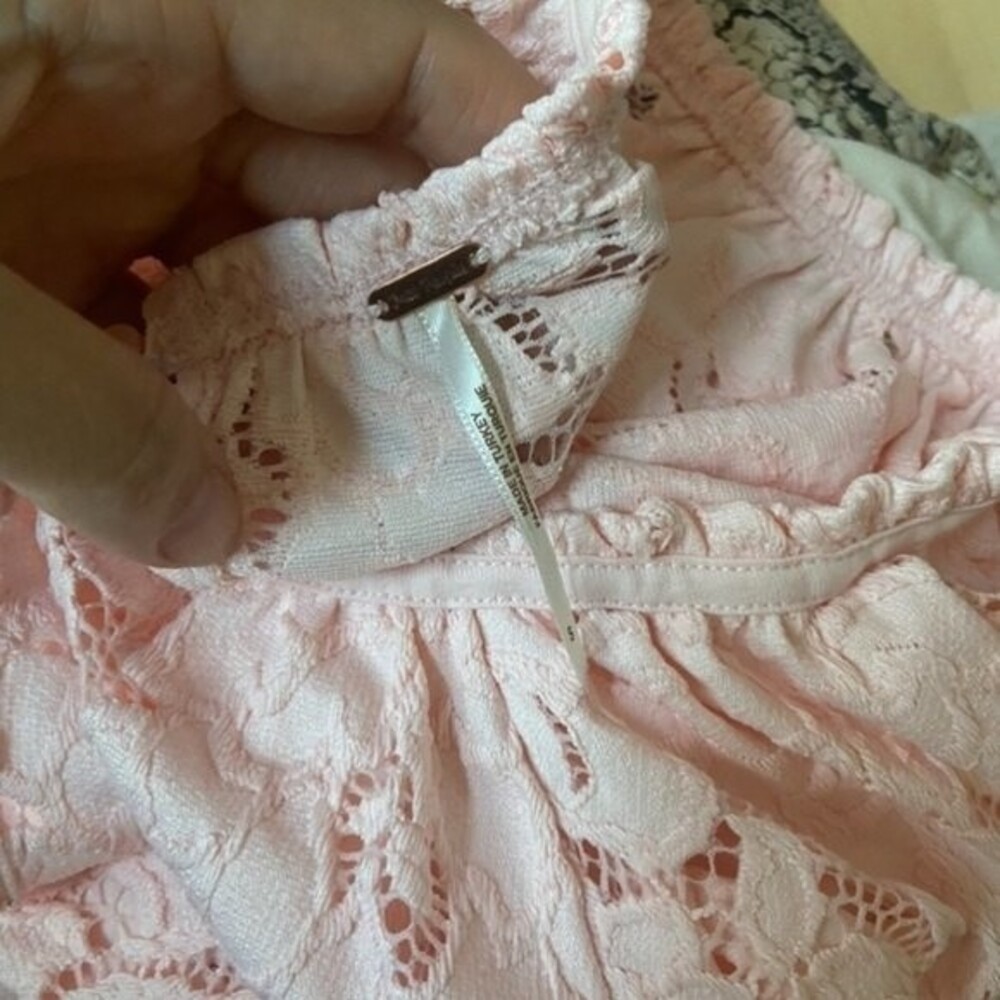 Free People Olivia Lace Tee in Pink S NWOT - Picture 12 of 16